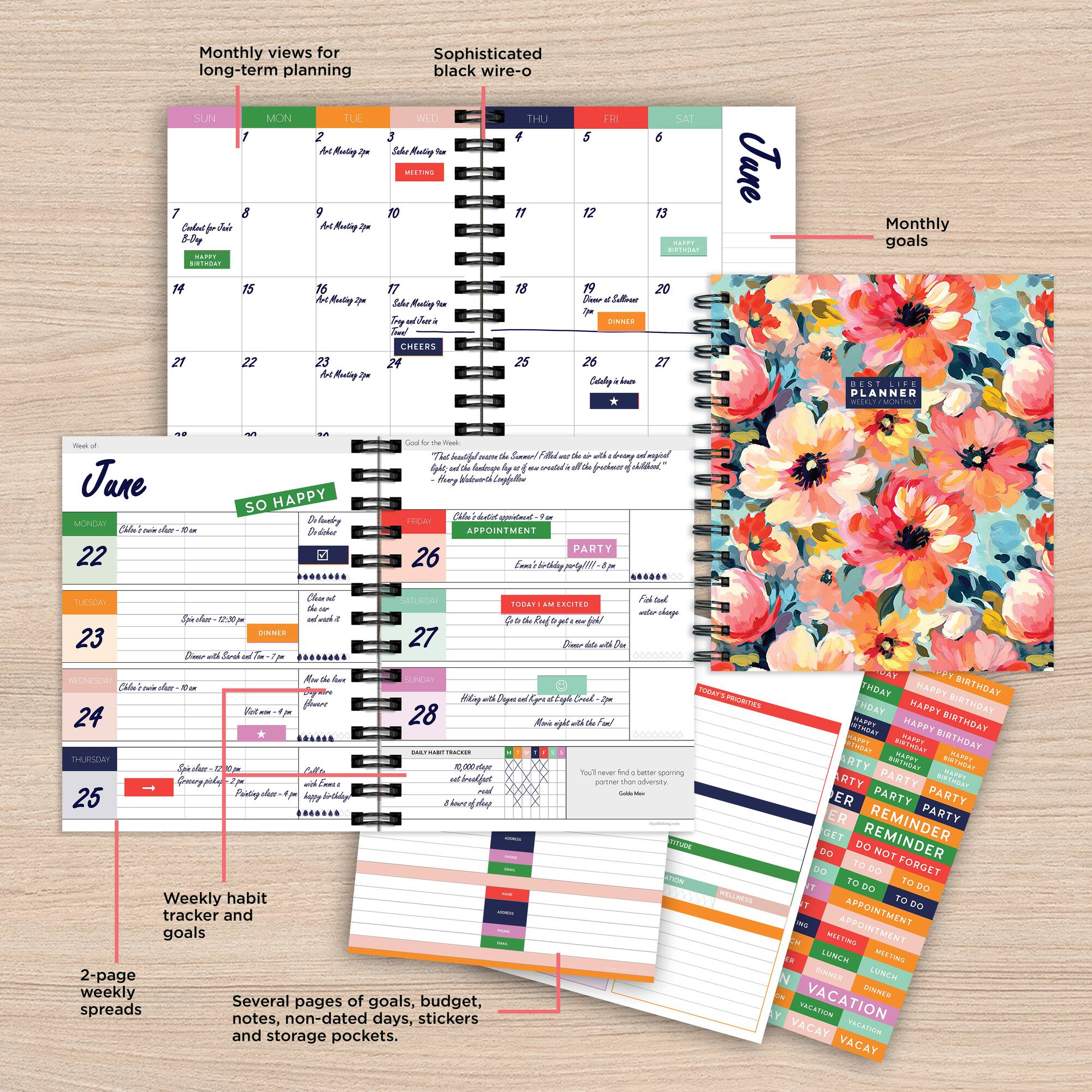Floral Weekly Monthly Luxe Planner